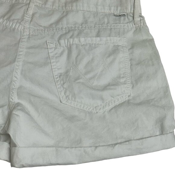 MOTHER THE DROPOUT CUFF SHORT, WHITE, S 27 - Picture 4 of 12
